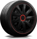 Nrm wieldoppen set 15 inch zwart rood wieldop voor wintervelgen