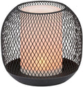 Arti casa grundig solar tafellamp - zwarte metalen lantaarn - ip44 weerbestendig - ø13x14 cm
