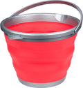 Abbey camp opvouwbare emmer - 15 liter - koraal grijs - met handvat - compact opvouwbaar