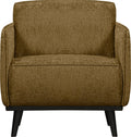 Woood statement fauteuil met arm - structure - velvet - brass