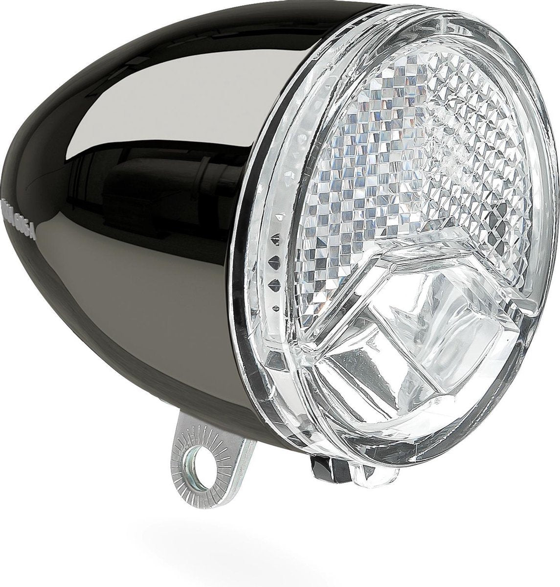 koplamp 606 E-bike 6-48 volt donker chroom 15 lux