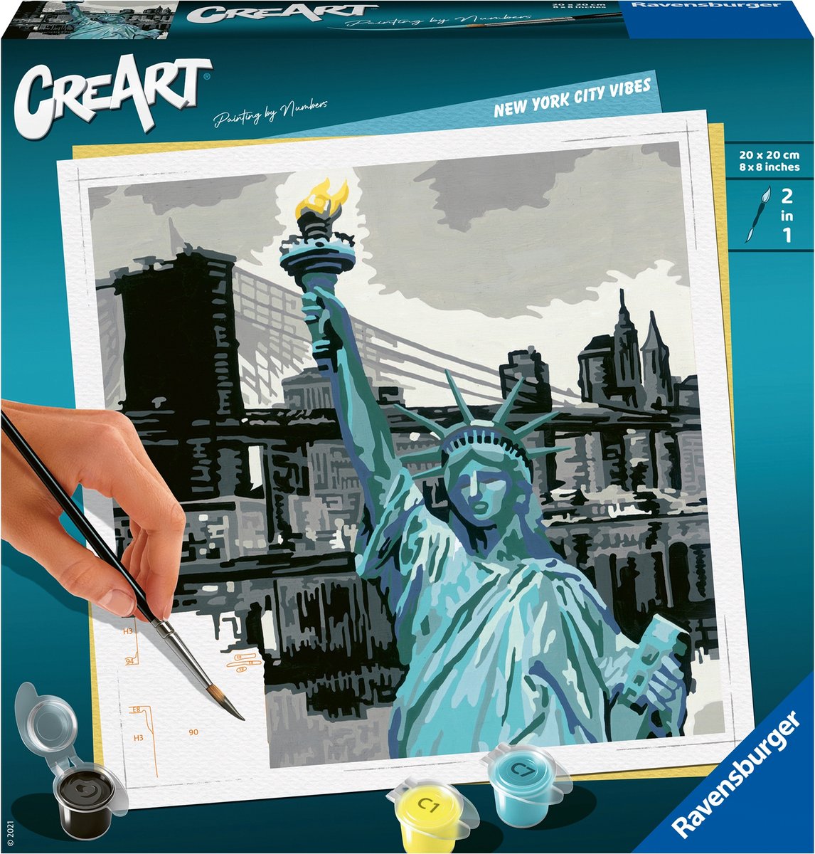 Ravensburger creart new york city - schilderen op nummer voor volwassenen - hobbypakket