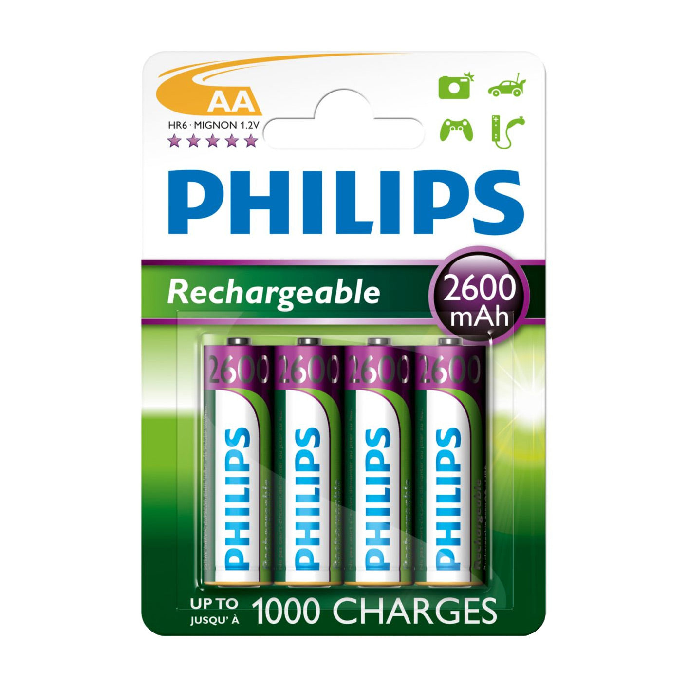 Battery sales europe philips aa oplaadbare batterijen, 4st.