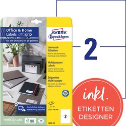 Avery etiketten zweckform 210 x 148 mm papier 20 stuks