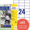 Avery etiketten zweckform 70 x 37 mm papier wit 240 stuks