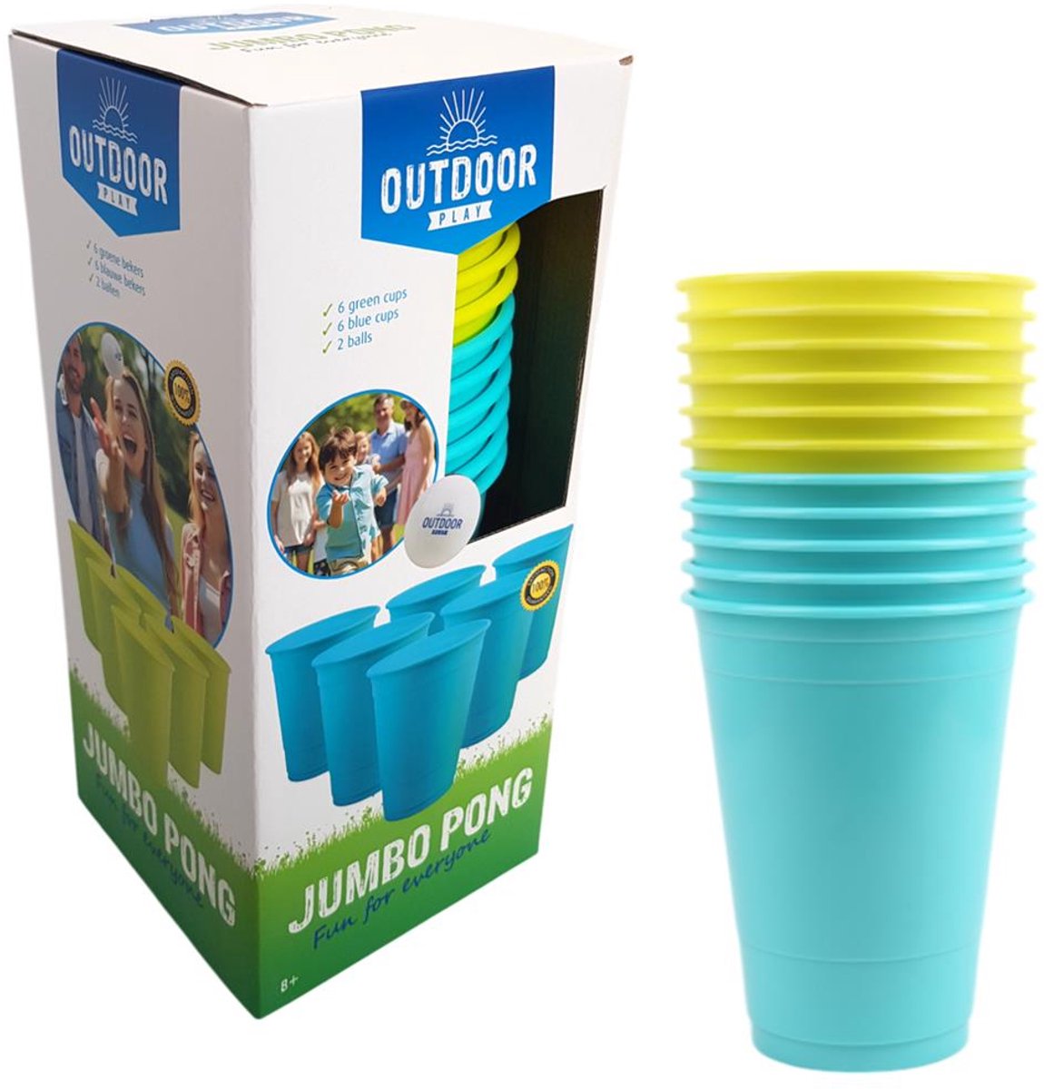Outdoor play jumbo pong, jumbo beer pong voor buiten