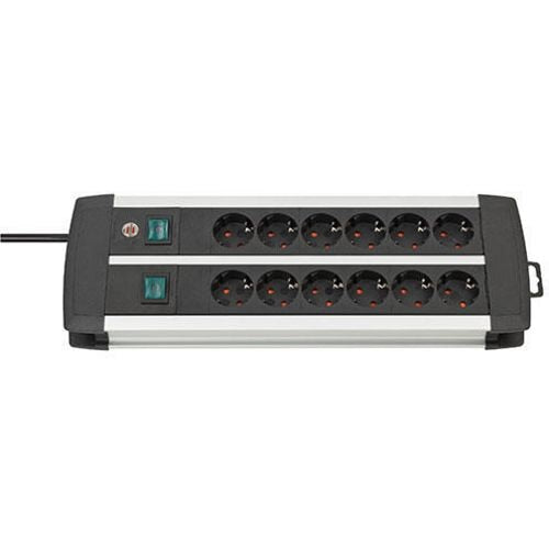 Brennenstuhl stekkerdoos premium duo alu-line bn3084 zwart, wit