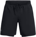 Under armour ua launch 7'' 2-in-1 shorts-blk heren sportbroek - zwart - reflecterend