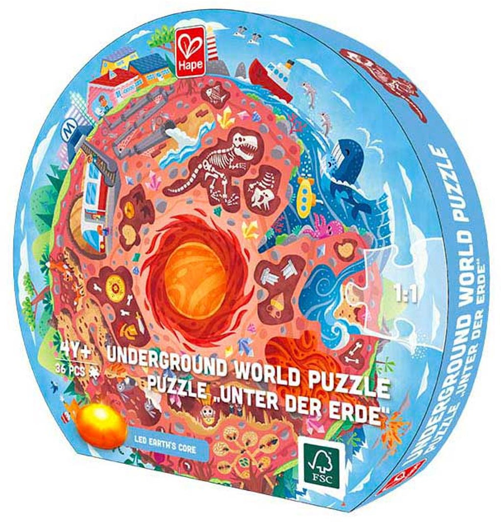 Hape Untergrundwelt-Puzzle mit Licht - 36 Teile.