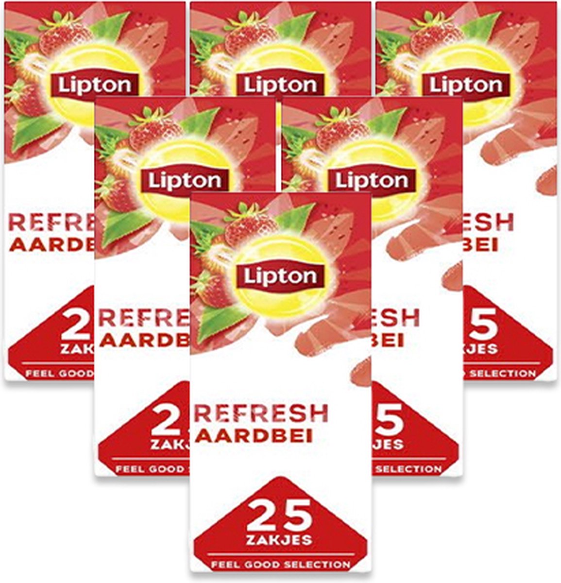 Lipton feel good selection zwarte thee aardbei (6×25 stuks)