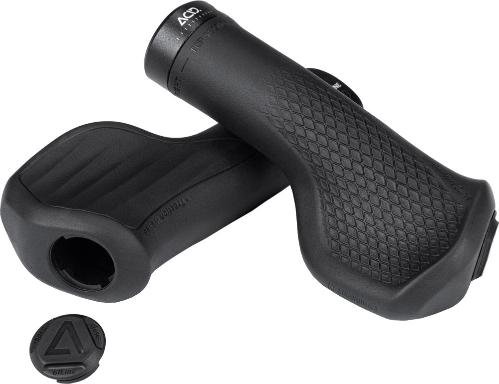 Acid grips travel comfort - fietshandgrepen - handvatten met anti-slipstructuur - met comfort curve voor meer gemak - ergonomische fietshandvatten - geschikt voor lange fietstochten - zwart - large