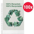 Esselte 100% gerecyclede pp a4 premium showtas - 70 micron - 100x transparante insteekhoezen - ideaal voor thuiskantoor