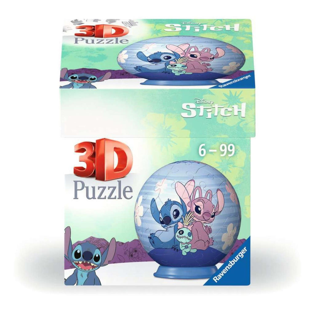 Ravensburger 3d puzzelbal stitch en angel, 54st.