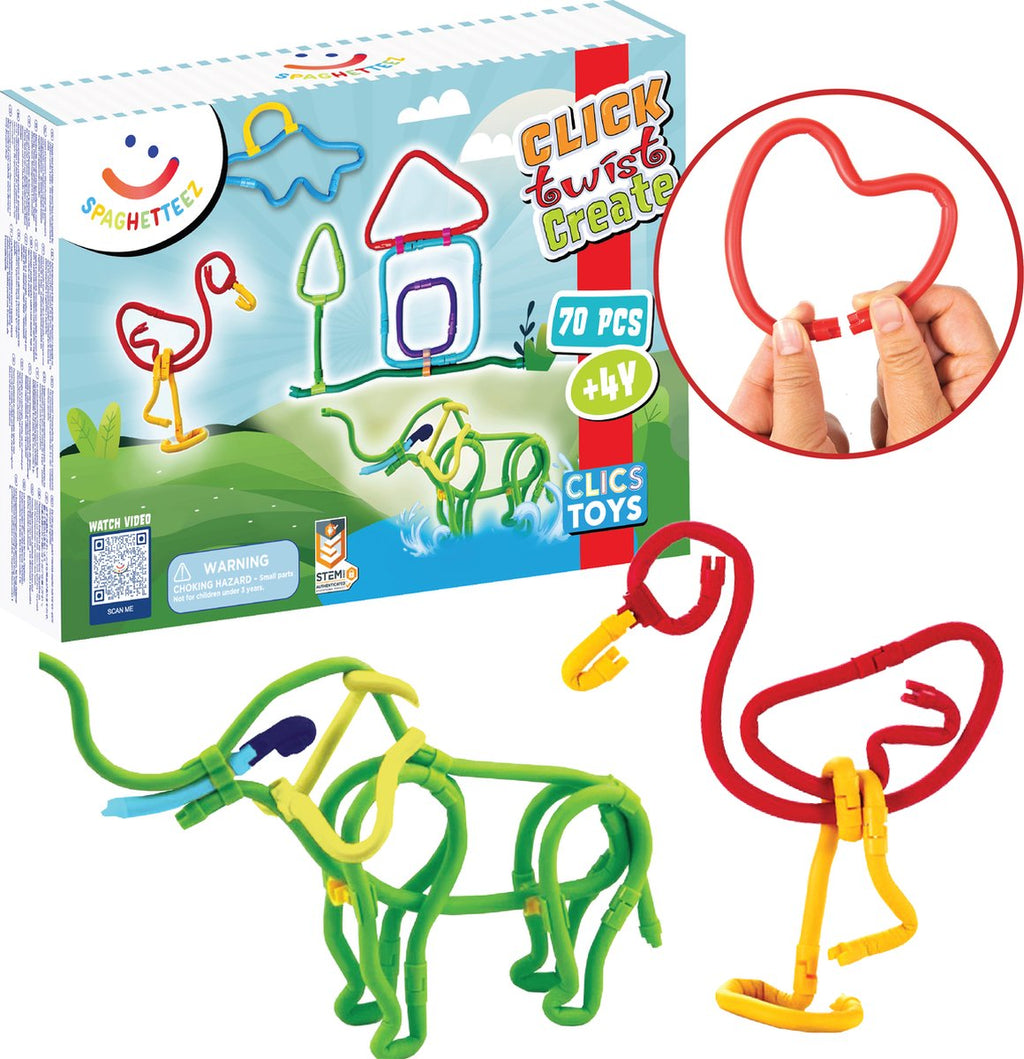Spaghettiez 3D Art Flexible Baustäbe, 70 Stück.