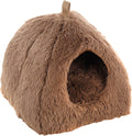 Flamingo kattenbed – katten slaapmand – kattenhuis – kattenhol – cat cave – taupe, 39 x 39 x 42 cm – slaapplaats krems