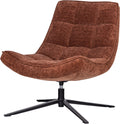 Woood maudi draaifauteuil - chenille - bruin - 84x74x86
