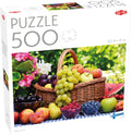 Tactic basket of fruits – puzzel – 500 stukjes – mand met kleurrijk fruit – stilleven en voedselillustratie – hoogwaardige scandinavische kwaliteit