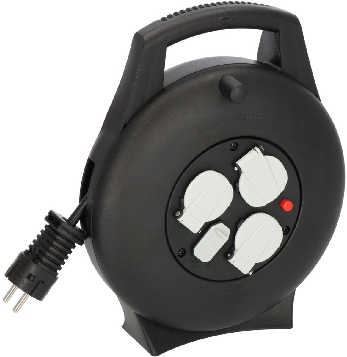 Brennenstuhl vario line kabelbox 3-voudig met usb mini kabelhaspel voor gebruik binnenshuis (kabelhaspel voor binnenshuis met usb-oplaadfunctie en 10m kabel, made in germany)