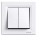 Schneider electric asfora - dubbele schakelaars - wit - 10a - 250v