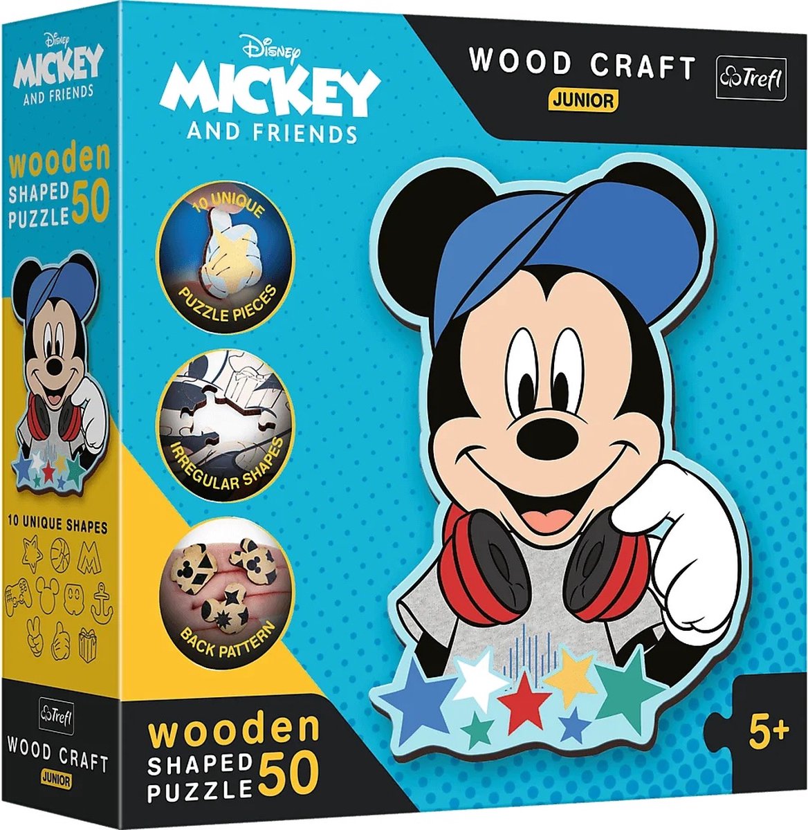 Trefl - puzzels - houten knutsel junior - in de wereld van mickey disney mickey mouse en vriendjes_fsc mix 70%