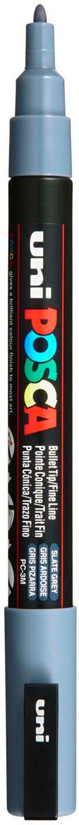 Uni Posca pc3m Acrylmarker schiefergrau – runde Spitze bis 1,3 mm