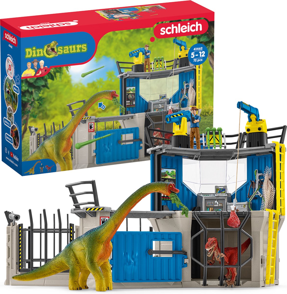 Schleich dinosaurus groot dino-onderzoekstation - speelfigurenset - 41462