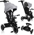 Lionelo berry driewieler 2in1 - tot 25kg - 360° draaibare stoel - wandelwagen fiets in één - pu wielen - vrijloopwiel - verstelbare duwstang - zon- regenkap - groeit met het kind mee - zonder gereedschap te monteren