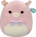 Squishmallows - hettie - pink pig w purple bow tie 50cm pluche