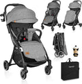 Lionelo julie one buggy - kinderwagen tot 22 kg - premium - automatisch opvouwbaar - rugleuning tot ligpositie - ventilatiepaneel - verlengde kap met venster - eco-leer details - inclusief voetenzak, bekerhouder, muskietennet, transporttas