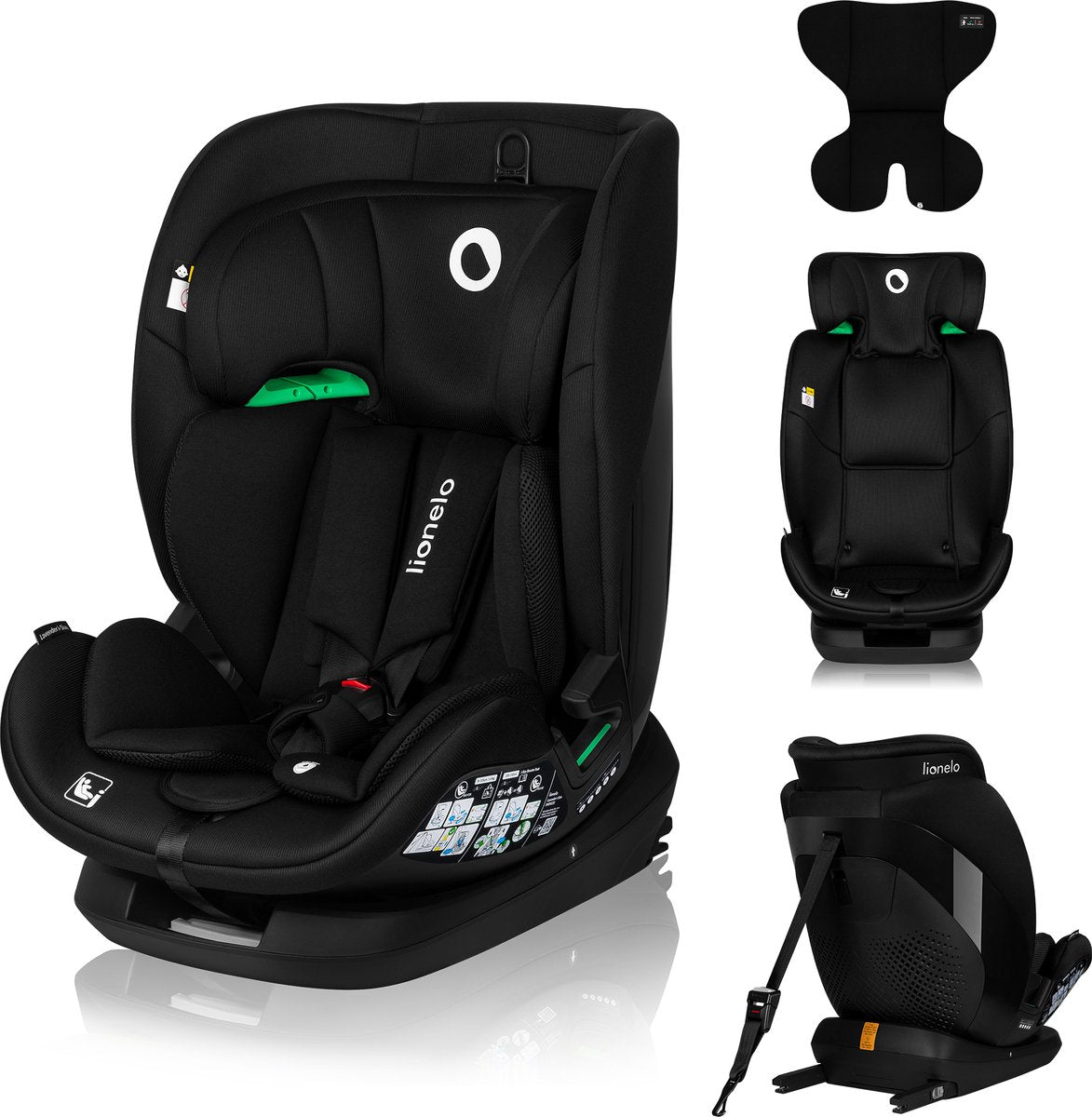 Lionelo lavender i-size baby autostoeltje - 9 tot 36 kg (1,5-12 jaar groep 1 2 3 76-150 cm) - autostoel met isofix - hoge versterkte zijbescherming - ventilatie – stalen versterkin - installatie-indicatoren - 5 ligposities, verstelbare hoofdsteun