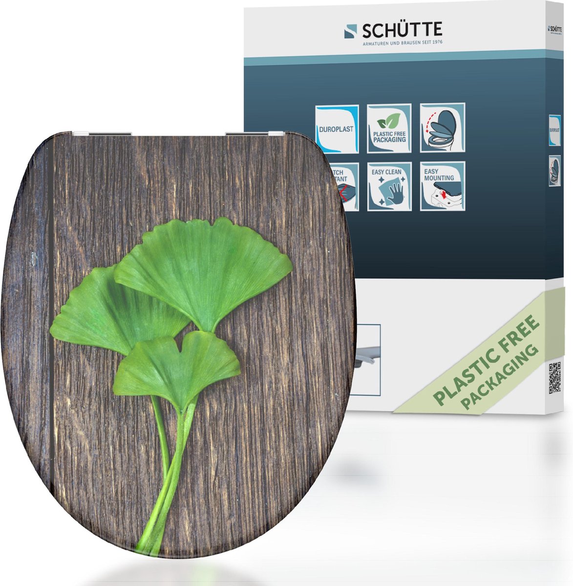 SCHÜTTE WC-Sitz mit Absenkautomatik aus Ginkgoholz