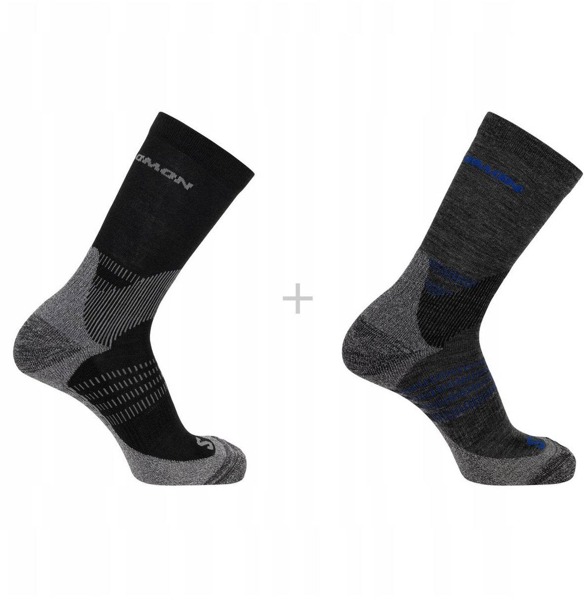 Salomon - x ultra access crew socks | 2-pack | sokken | maat m 39-41 - antraciet zwart 39-41