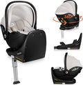 Lionelo moxie i-size set – autostoeltje met draaibare isofix-basis – autostoel rwf vanaf geboorte – bamboe stof – 360° rotatie – magnetische gordelhaakjes – dri-seat – hoofdsteun met memory foam – 4,3 kg – ademend wasbaar