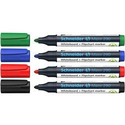 Schneider schrijfwaren schneider whiteboard stiften - maxx 290 - ronde punt - 3+1 gratis - voor whiteboard en flipover - s-129084