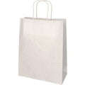Draagtas papstar met gedraaid handvat 280x220x100mm kraftpapier wit