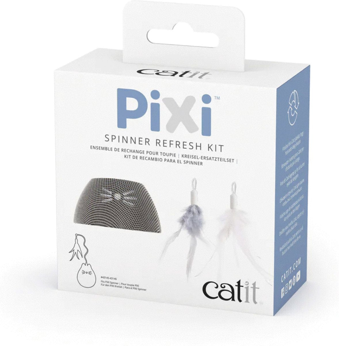 Catit cait - speelgoed voor dieren - kat - ca pixi spinner refresh kit 8,5x8,5x4,5cm gemengde kleuren - 1st one size