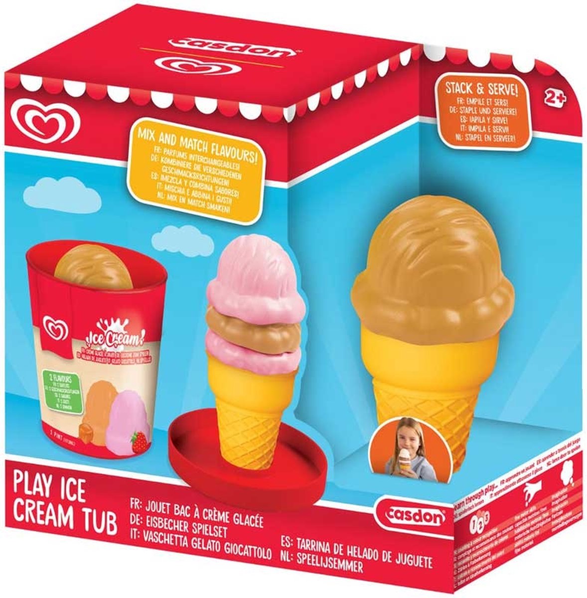 Casdon ola speelijs emmer - aardbei en caramel.