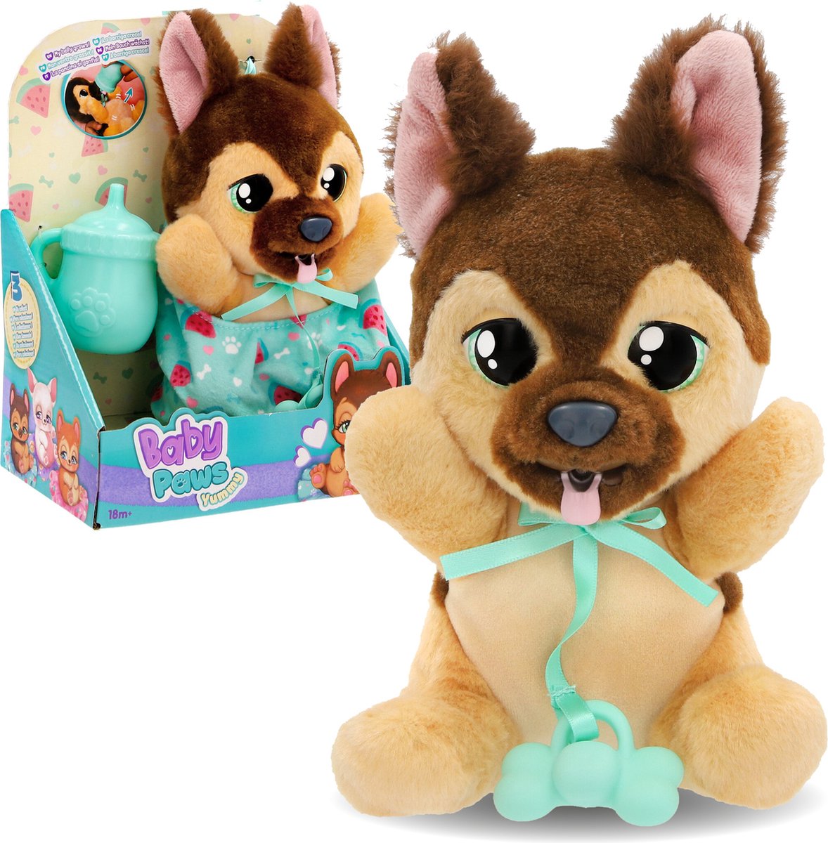 Imc toys baby paws yummy german shephard interactieve knuffel