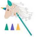 Bs toys hobby unicorn ga530 – houten stokpaard eenhoorn met 3 pionnen