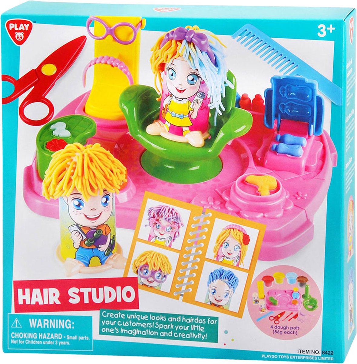 Playgo Haarstudio-Tonset - 4 Tontöpfe