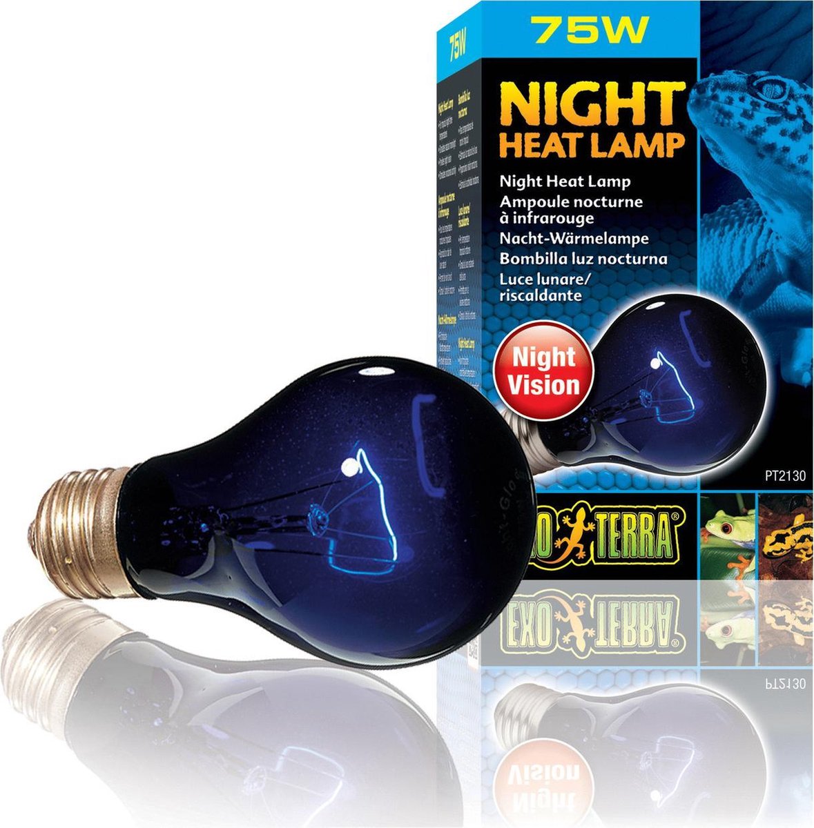 Exo terra - warmtelamp - reptielen - ex maanlichtlamp ng a19 75w - 6x6x10,5cm - 1st