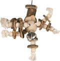 Flamingo - vogelspeelgoed kooihanger hout met grote bel - bruin - 22 x 22 x 20 cm one size