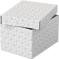 Esselte home kleine opberg- en geschenkdoos met deksel, set van 3 stuks - geschenkverpakking - 100% gerecycled karton en 100% recyclebaar - wit