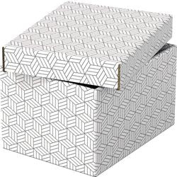 Esselte home kleine opberg- en geschenkdoos met deksel, set van 3 stuks - geschenkverpakking - 100% gerecycled karton en 100% recyclebaar - wit