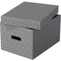 Esselte home middelgrote opbergdoos met deksel - set van 3 stuks - 100% gerecycled karton en 100% recyclebaar - grijs