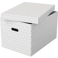 Esselte home grote opbergdoos met deksel - set van 3 stuks - 100% gerecycled karton en 100% recyclebaar - wit
