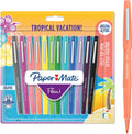 Paper mate flair-viltstiften | medium punt (0,7 mm) | diverse tropische-vakantiekleuren | 12 stuks