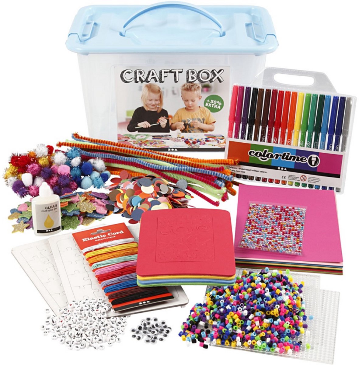 Creativ company hobbybox blauw met creatieve materialen, 1st.