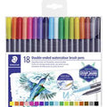 Staedtler design journey - dubbele brush pen met penseelpunt - set 18 st