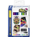 Merkloos sans marque staedtler lumocolor permanent pen f 318 - etui met 10 kleuren